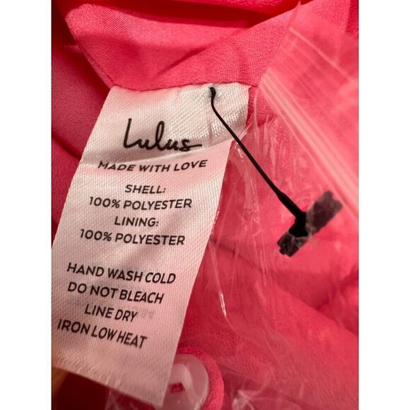 New Lulus Women's Size XL Haltered Neck Backless Dress Bright Pink - Picture 9 of 11